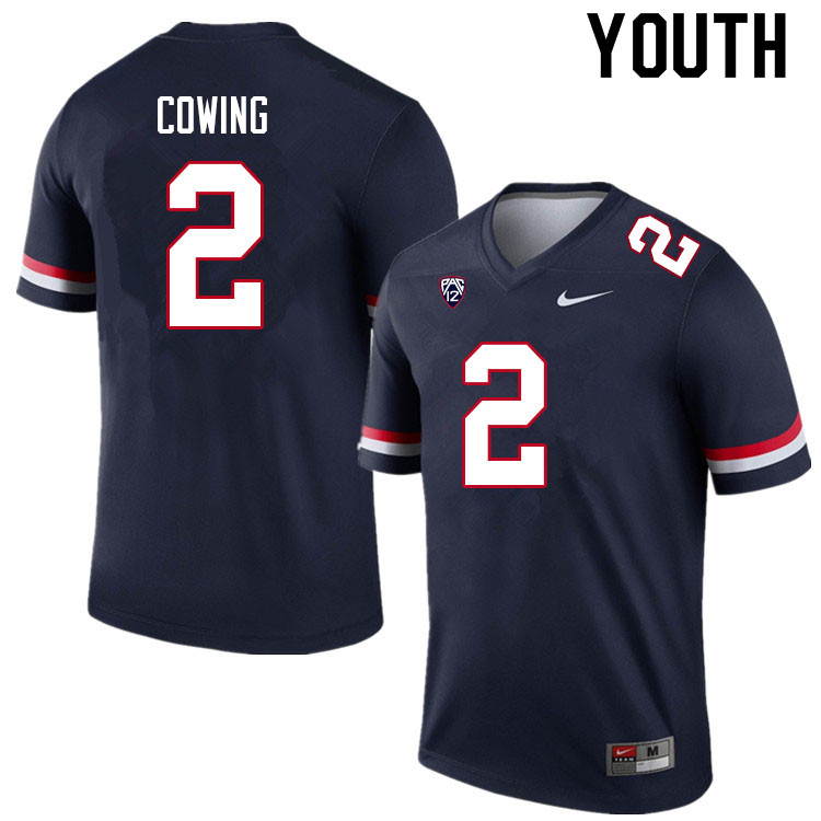 Youth #2 Jacob Cowing Arizona Wildcats College Football Jerseys Sale-Navy - Click Image to Close